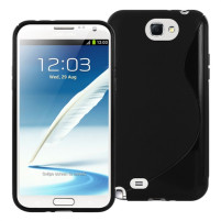 Силиконов гръб ТПУ S-Case за Samsung Galaxy Note 2 N7100, черен